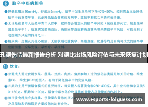 孔德伤情最新报告分析 对德比出场风险评估与未来恢复计划